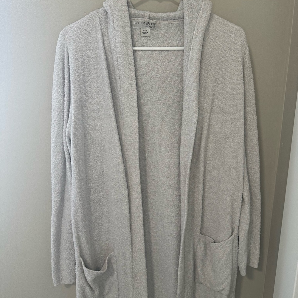 Barefoot Dreams Off-White Cardigan Sweater Shawl Collar